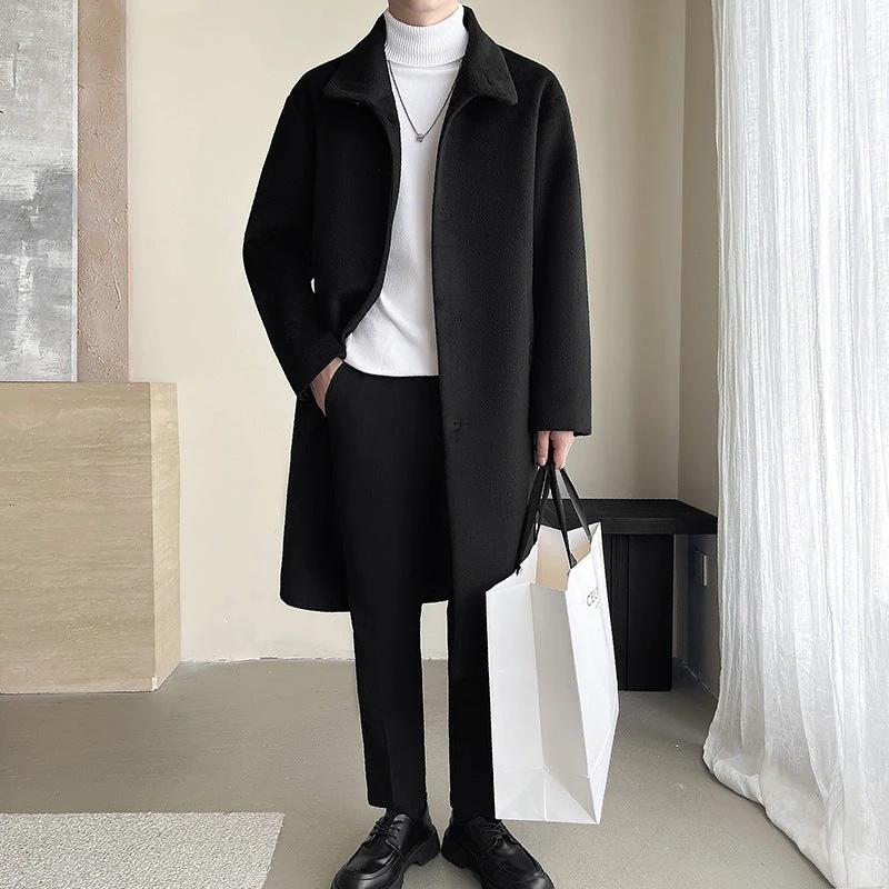 Winter Overknee Long Cotton And Thickening Woolen Coat by GJG Denim