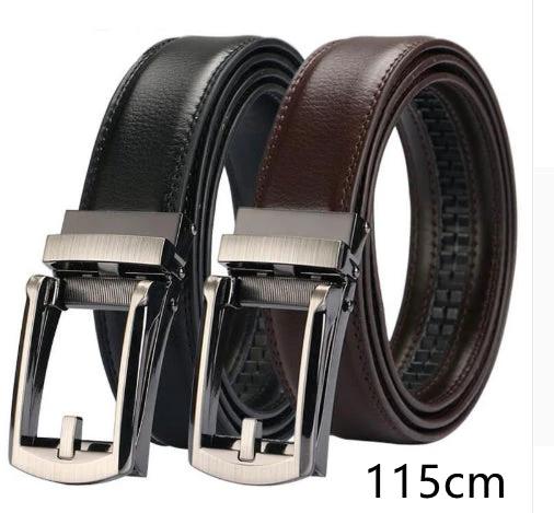 Men's Automatic Buckle Two-layer Cowhide Leather Belt by GJG Denim