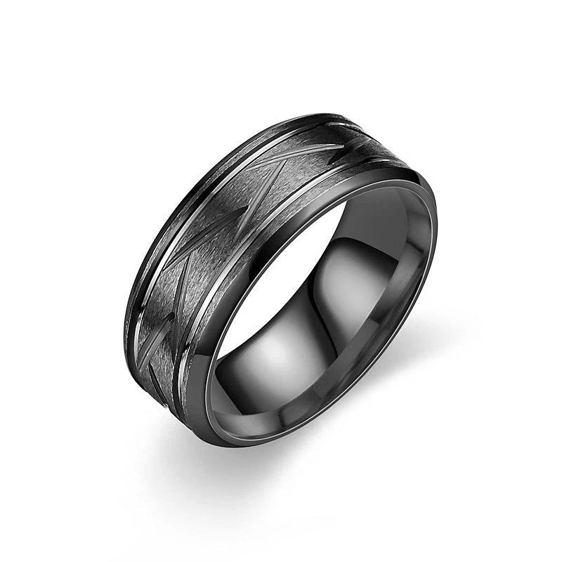Titanium Steel Frosted Men's Ring by GJG Denim