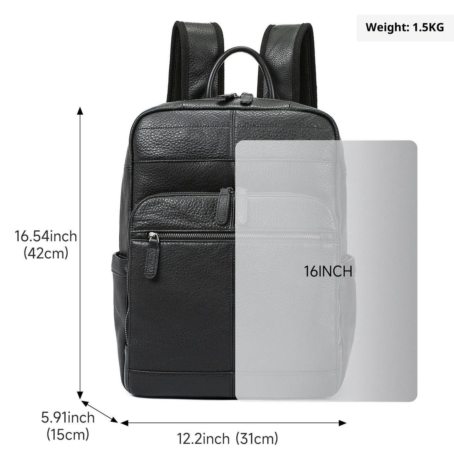 Men's Top Layer Cowhide Backpack by GJG Denim