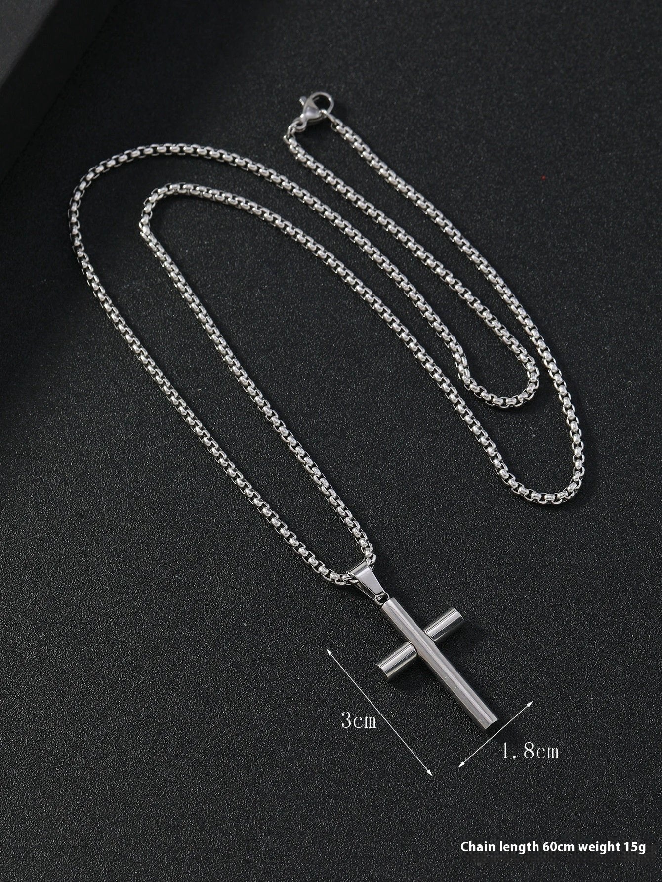 Round Large Beveled Cross Necklace Titanium Steel For Men by GJG Denim