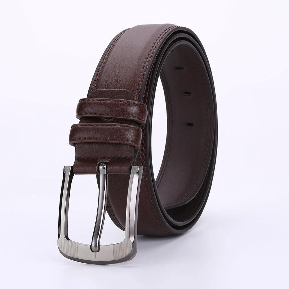 Men's Pin Buckle Cowhide Belt Business Fashion And Leisure by GJG Denim