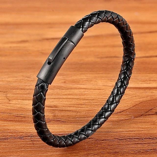 Men's Braided Stainless Steel Clasp Bracelet by GJG Denim