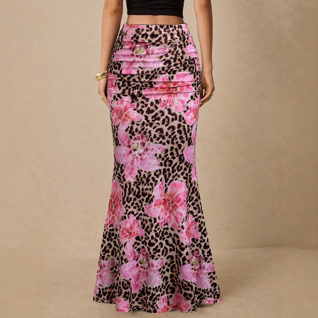 New Leopard Print Midi Skirt by GJG Denim