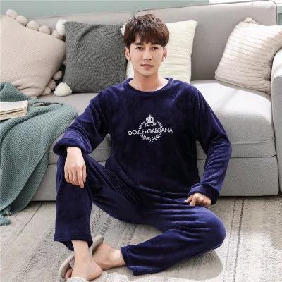 Long Sleeve Padded Flannel Pajama Set For Men by GJG Denim