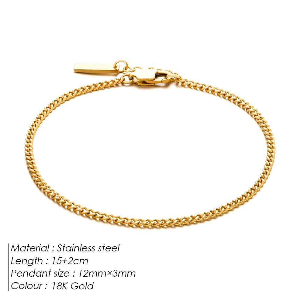 Men's Stainless Steel Cuban Chain Adjustable Fade-Proof Bracelet by GJG Denim