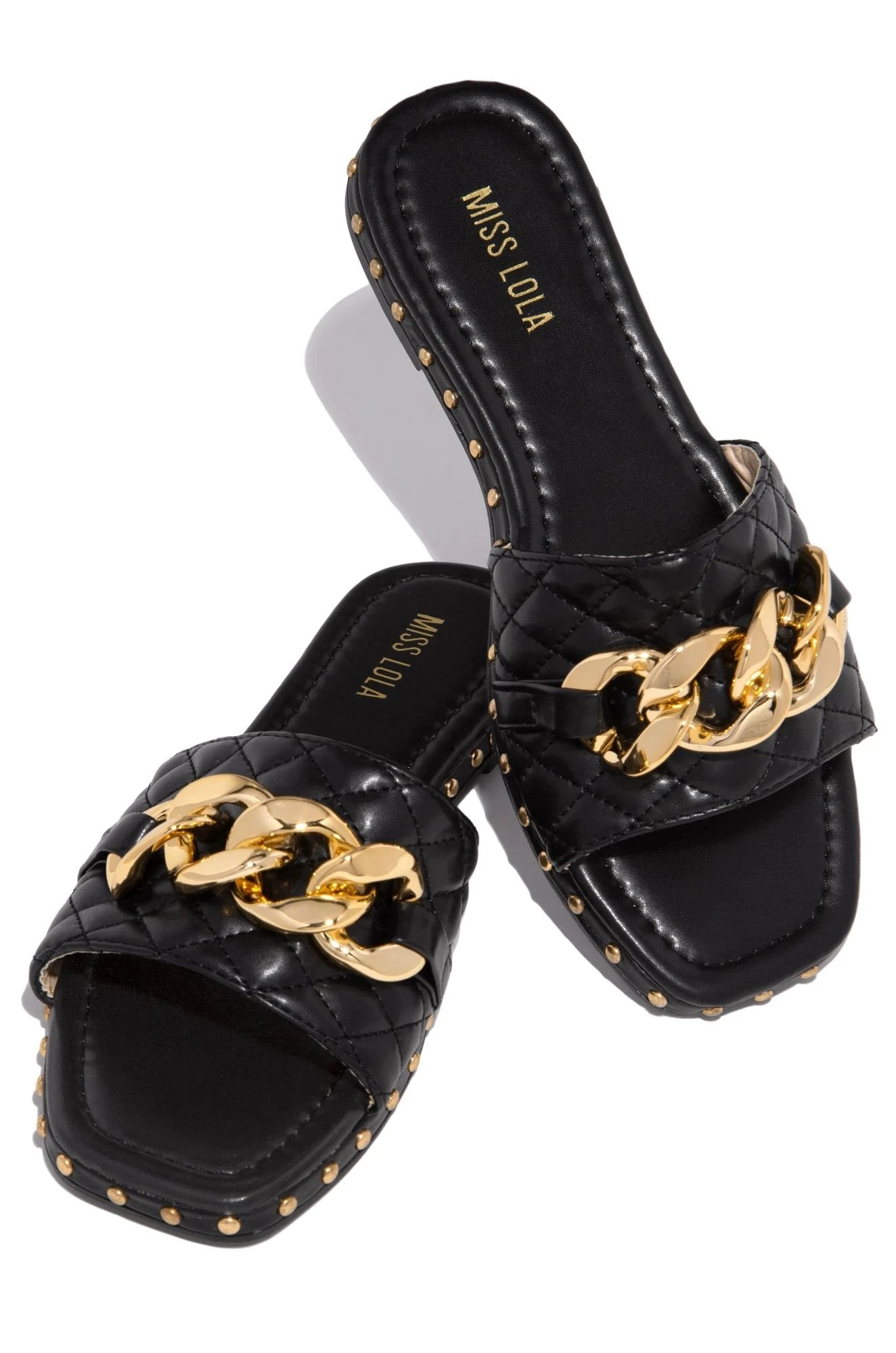 Women's Fish Mouth Chain Flat Sandals by GJG Denim