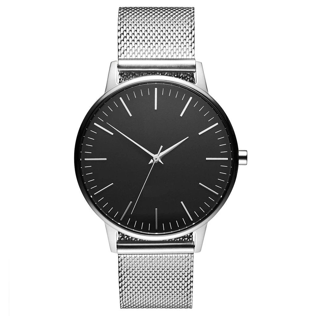 Casual Ultra-thin Fashion Quartz Watch With A Metal Mesh Band For Men by GJG Denim