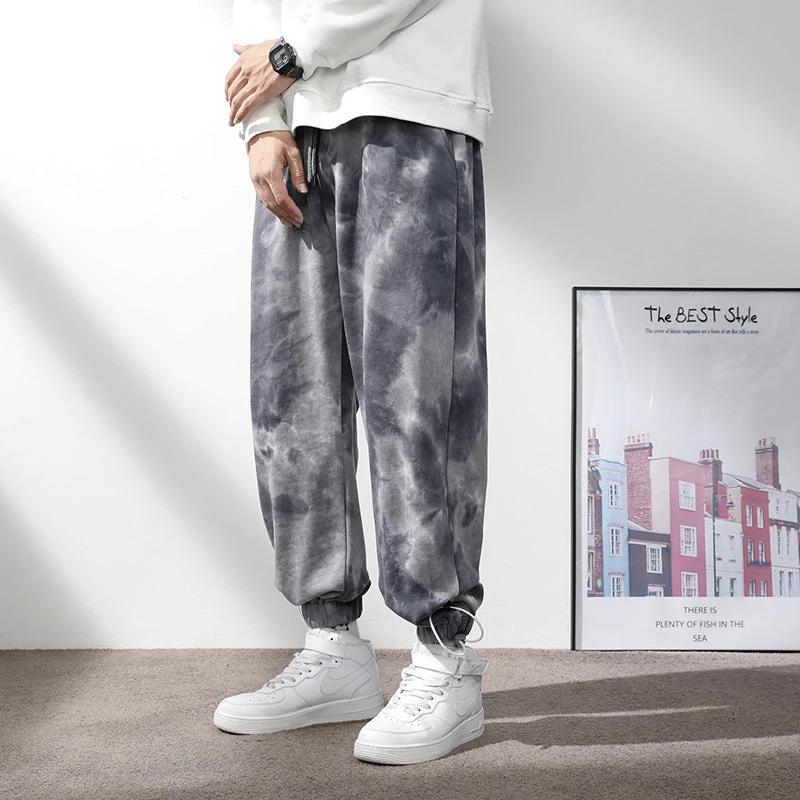 Men's Elastic Waist Drawstring Ankle-tied Sweatpants by GJG Denim