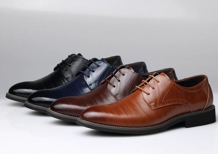 Men's Leather Shoes Business Casual by GJG Denim