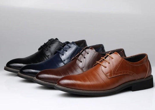 Men's Leather Shoes Business Casual by GJG Denim