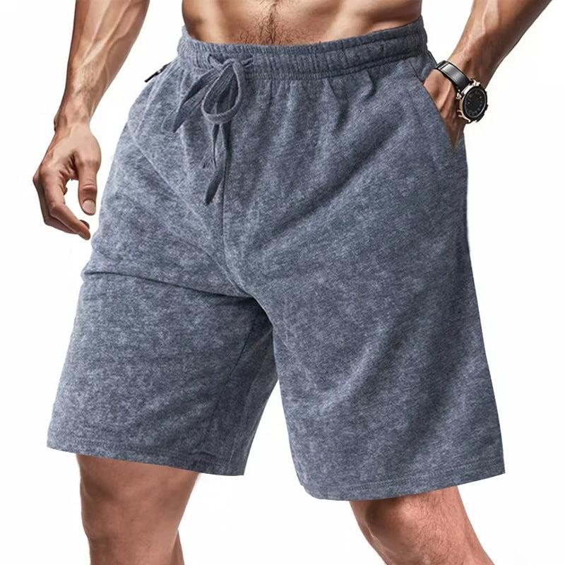 Men's Loose And Simple Tie-dyed Terry Casual Shorts by GJG Denim