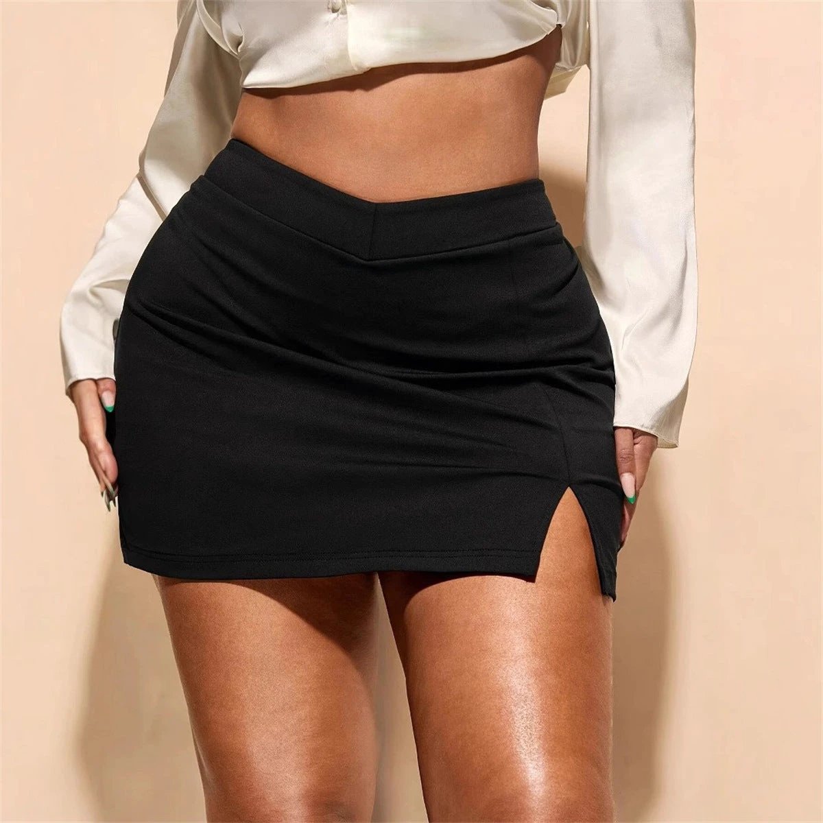 Sheath Figure-hugging Ultra-short Skirt by GJG Denim