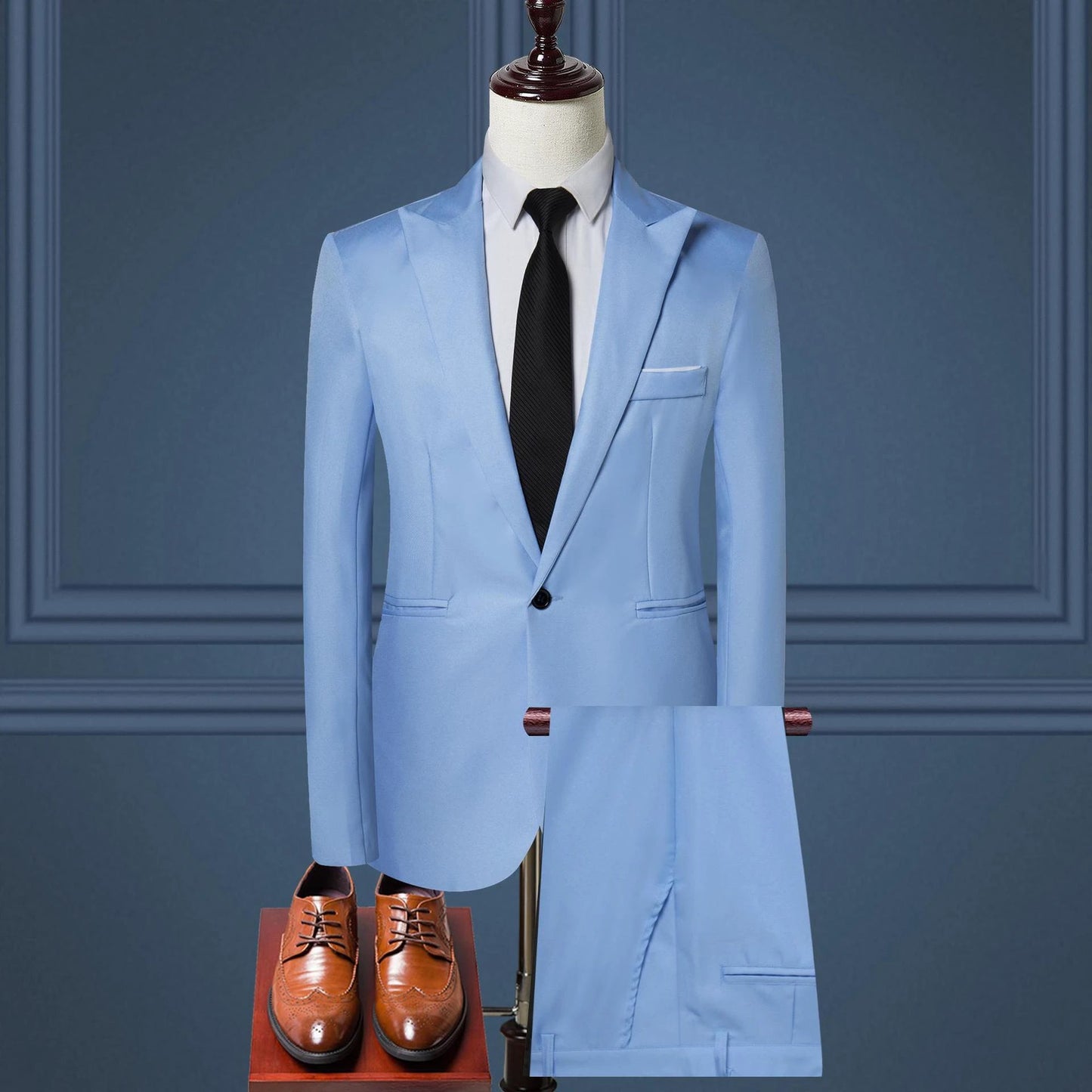 Solid Color Two-piece Leisure Suit For Men by GJG Denim