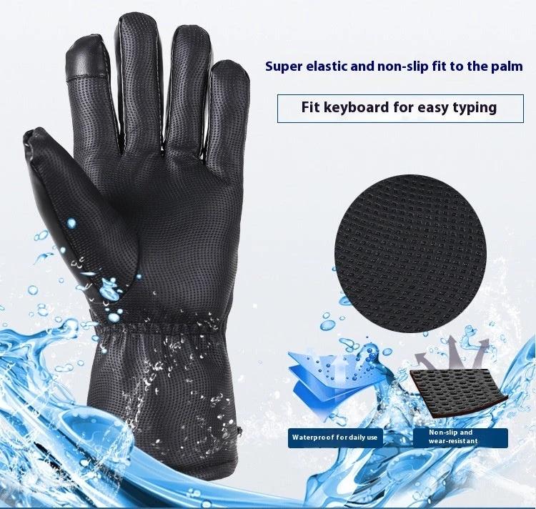 Men's Warm Waterproof Heating Gloves by GJG Denim