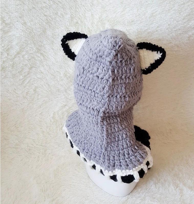 Children's wool knit hat hand-knitted warm earmuffs cape caps for men and women by GJG Denim