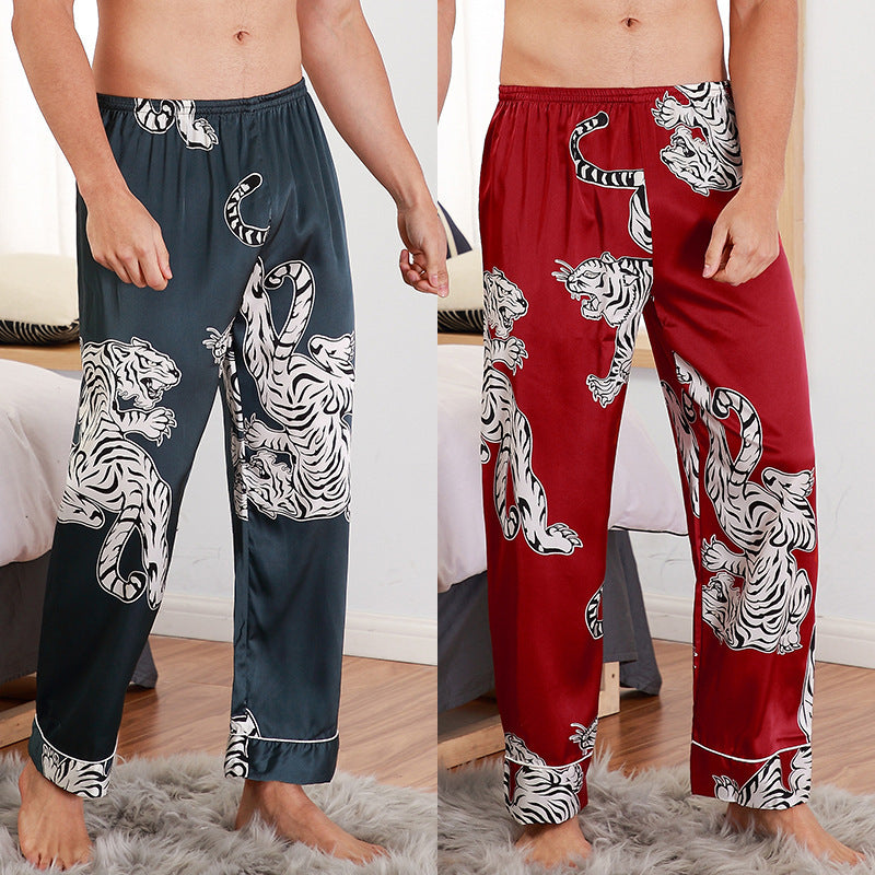 Men's Printed Silk Sleepwear Bottoms by GJG Denim