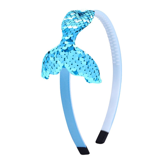 Sequined Hair Accessories Mermaid Tail Flip Fish Scale Pearl Headband Non-slip Manual Hairpin by GJG Denim