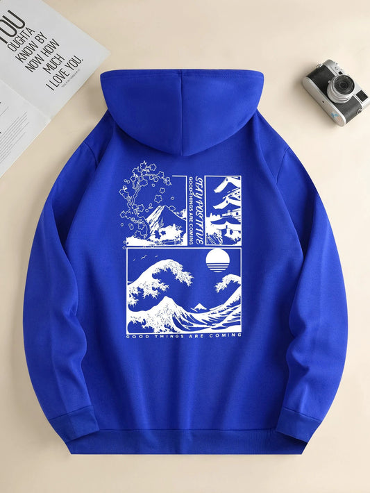 Men's Chic Casual Everyday Drawstring Hoodie by GJG Denim