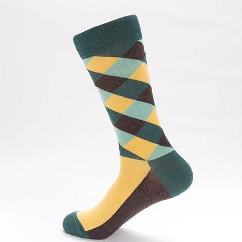 Men's Color Diamond Lattice Socks by GJG Denim