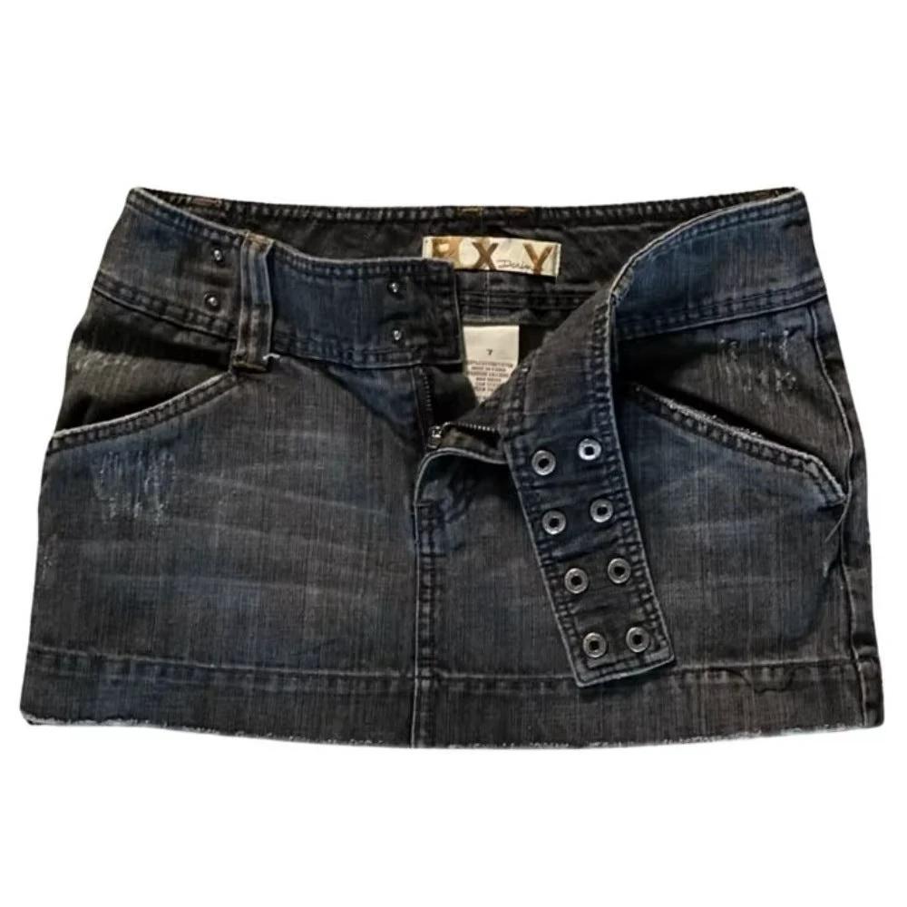 Womens Low-rise Denim Skirt For Summer by GJG Denim