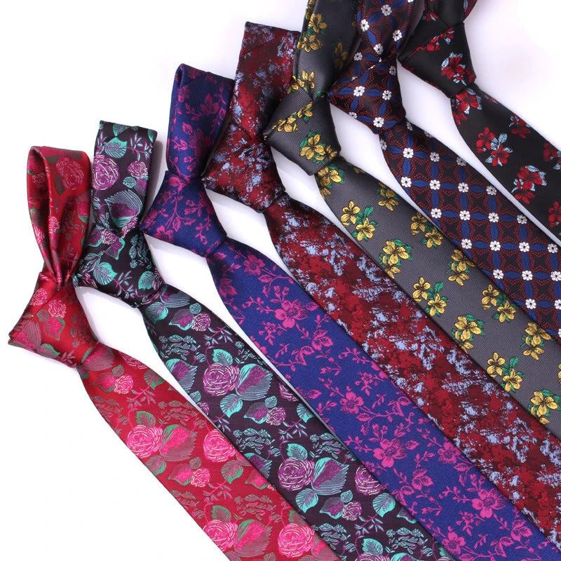 Men's Casual Fashion 6cm Flower Graffiti Tie by GJG Denim