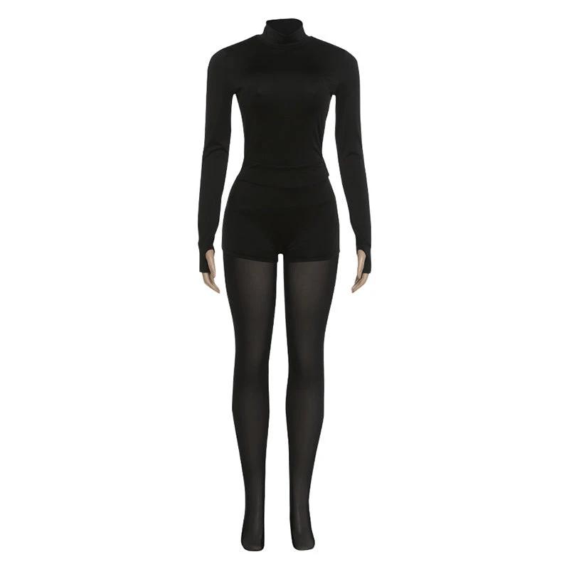 Personalized Street-style Chic Outfit A Tight-fitting Long-sleeve Top And Pants Set by GJG Denim