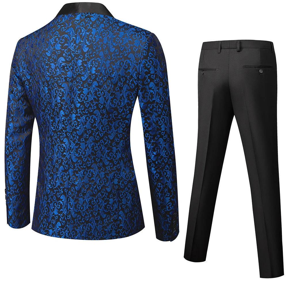 Men's Business Casual Slim Fit Two-piece Suit by GJG Denim
