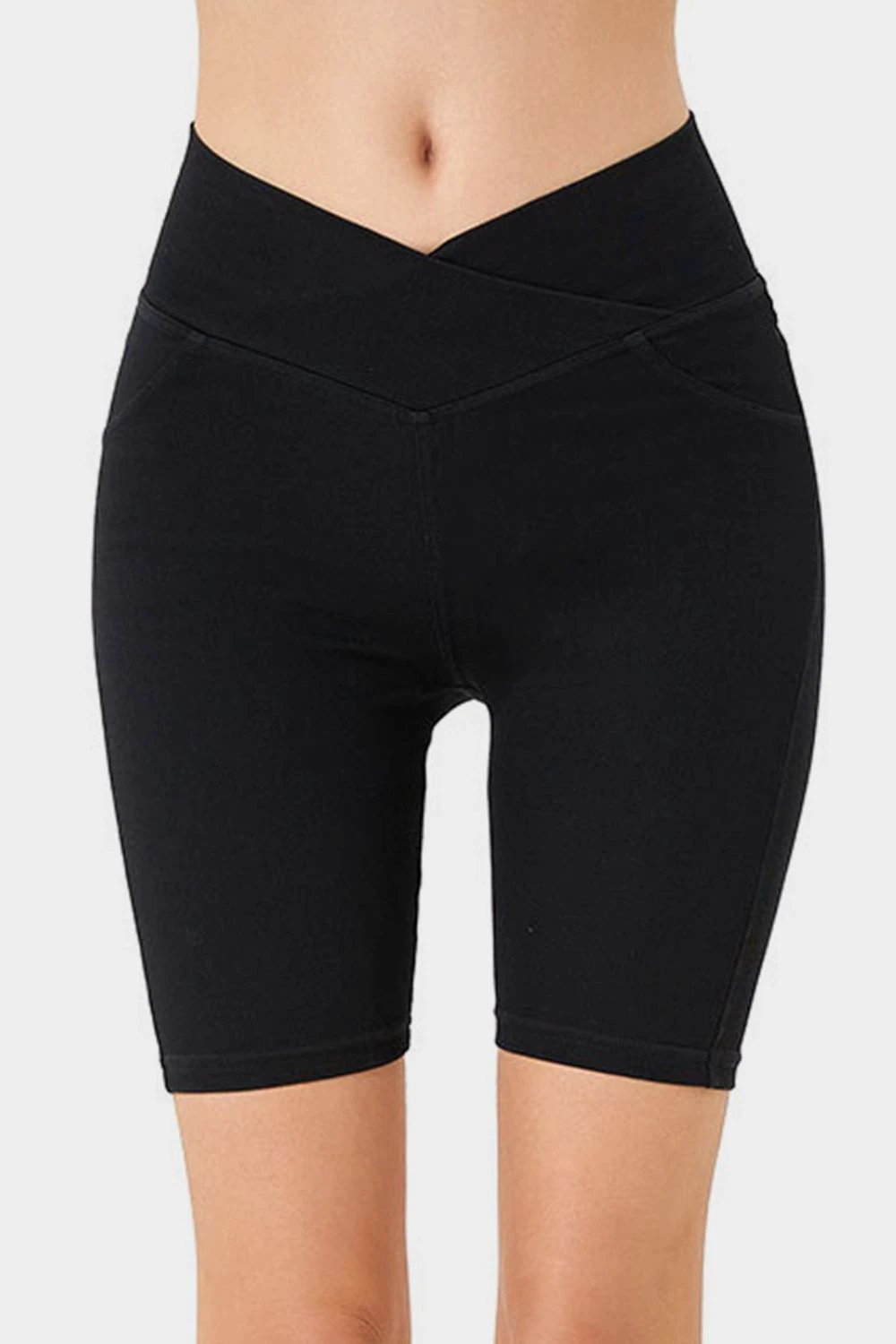Basic Bae Asymmetrical Waist Denim Shorts with Pockets by Lady Ros