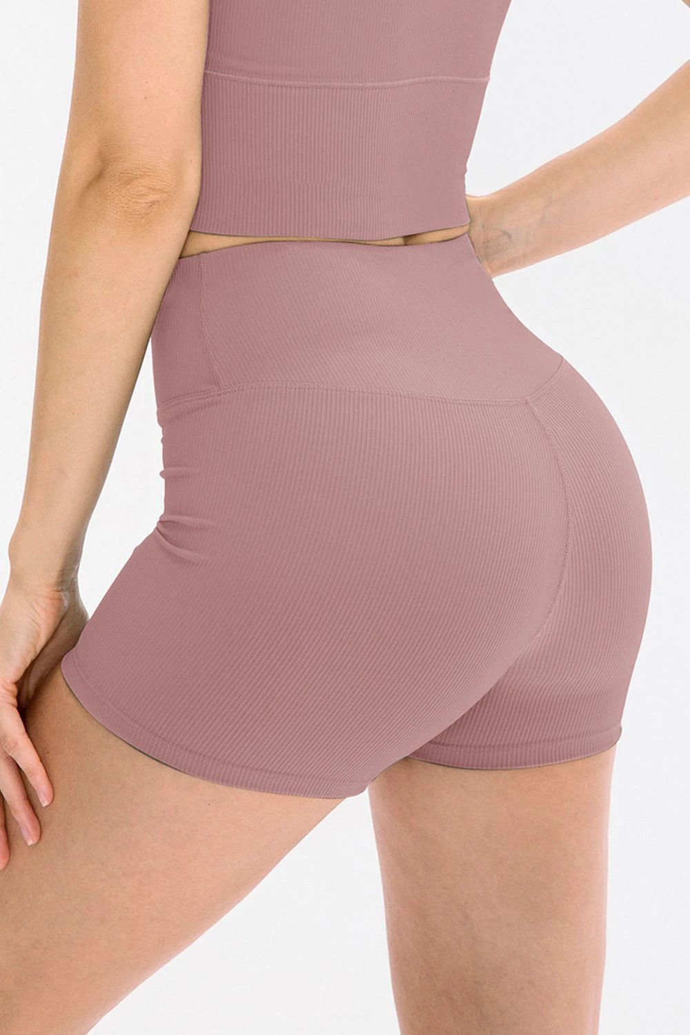 Slim Fit Wide Waistband Sports Shorts by Lady Ros