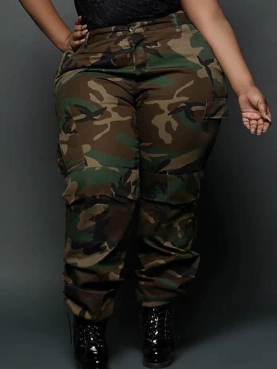 Street Leisure cargo camouflage Plus Size Pants by GJG Denim