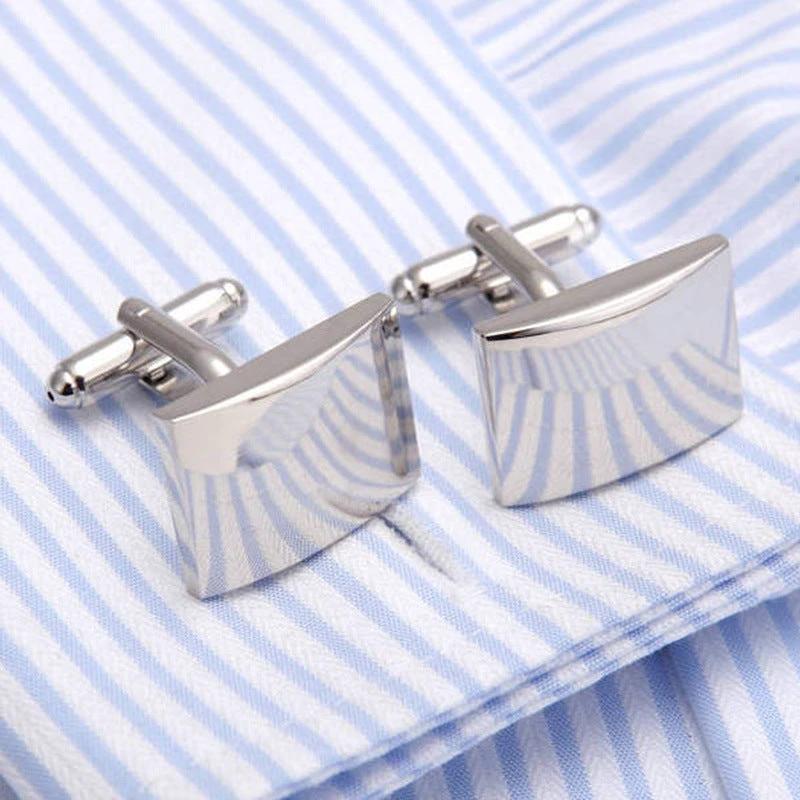 Men's High Quality Plain Glossy Cufflinks by GJG Denim