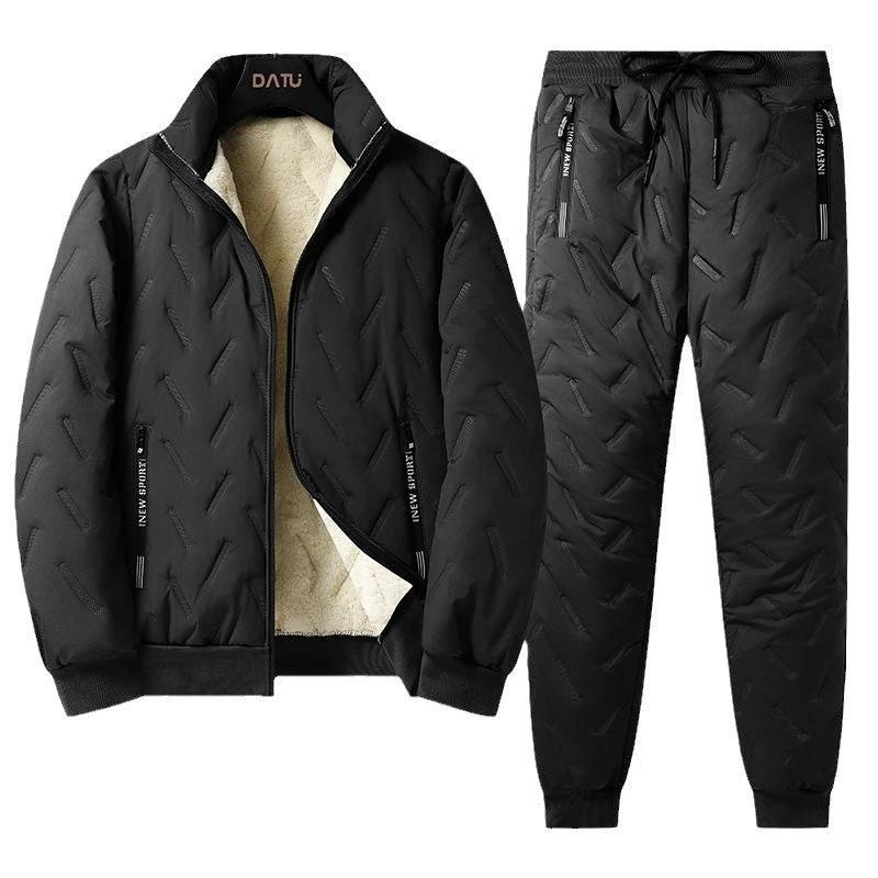 Men's Winter Cotton-padded Coat With Fleece Lining Suit by GJG Denim