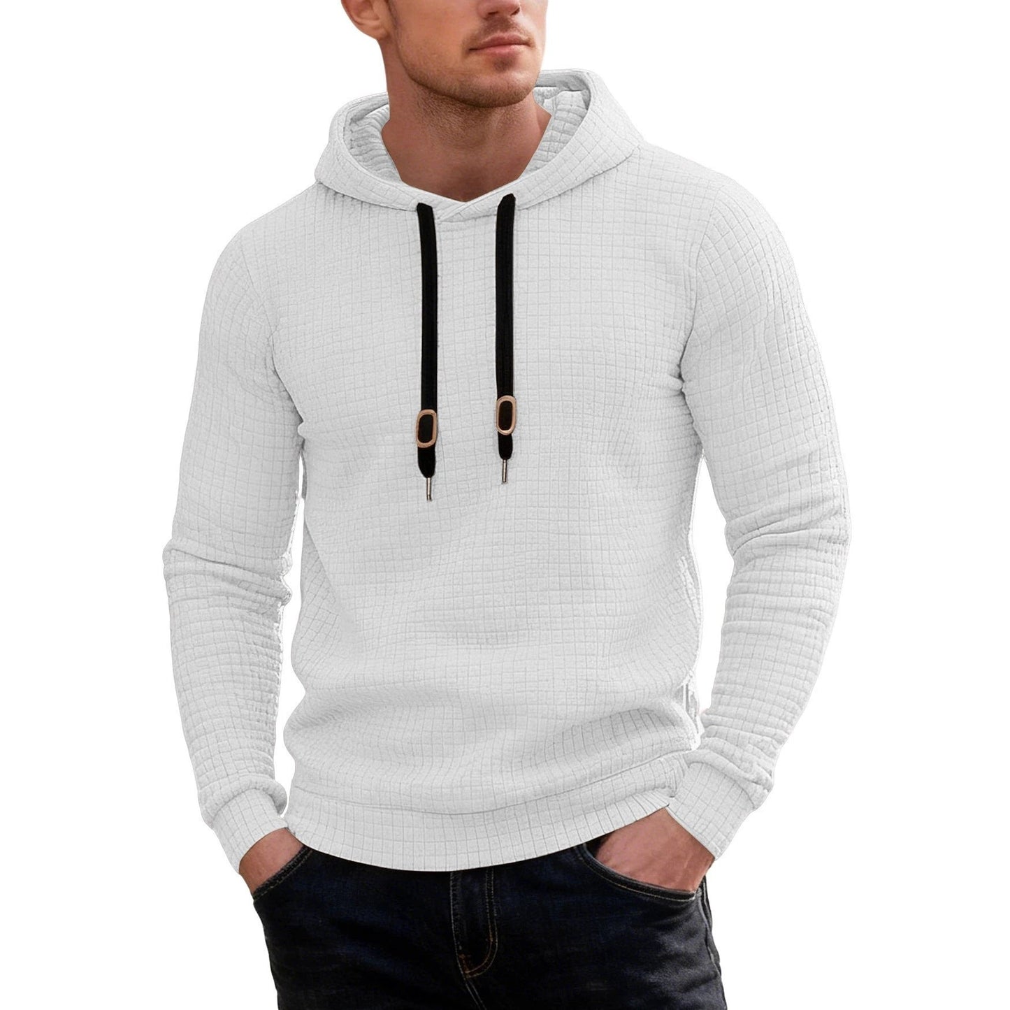 Men's Casual Long-sleeved Hooded Sweatshirt by GJG Denim