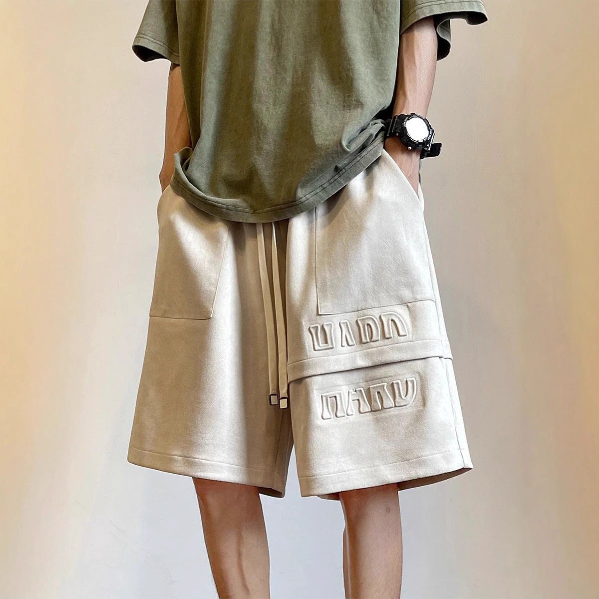 Heavyweight Casual Suede Shorts For Men by GJG Denim