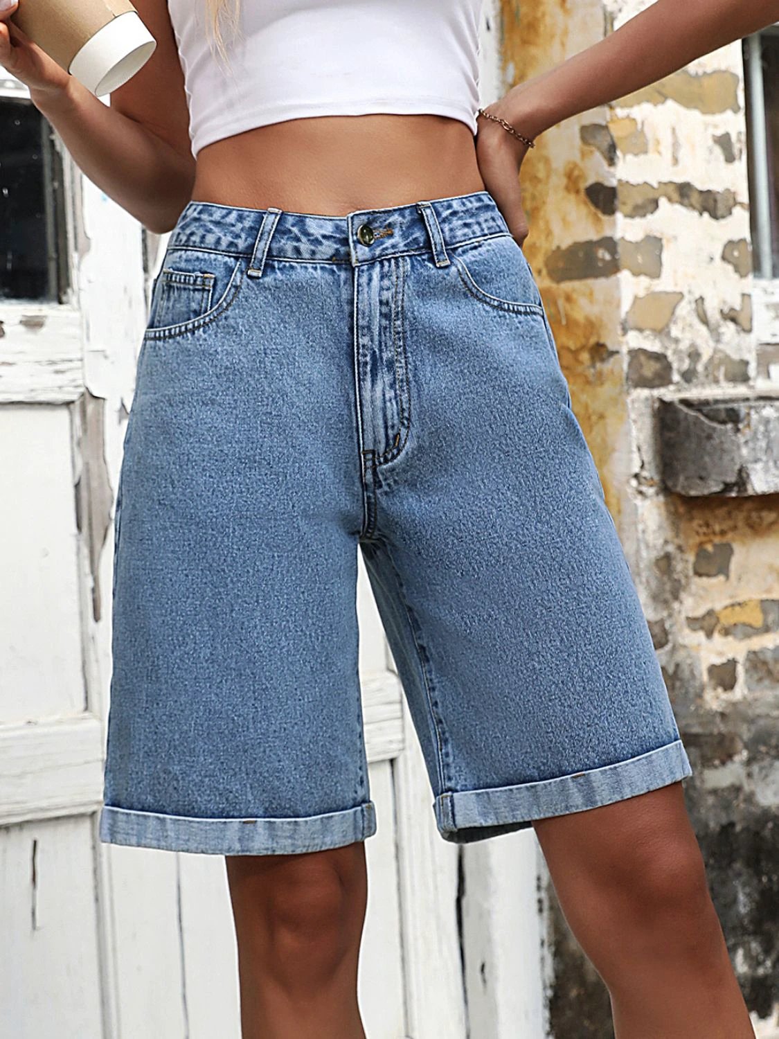 High Waist Denim Shorts by Lady Ros
