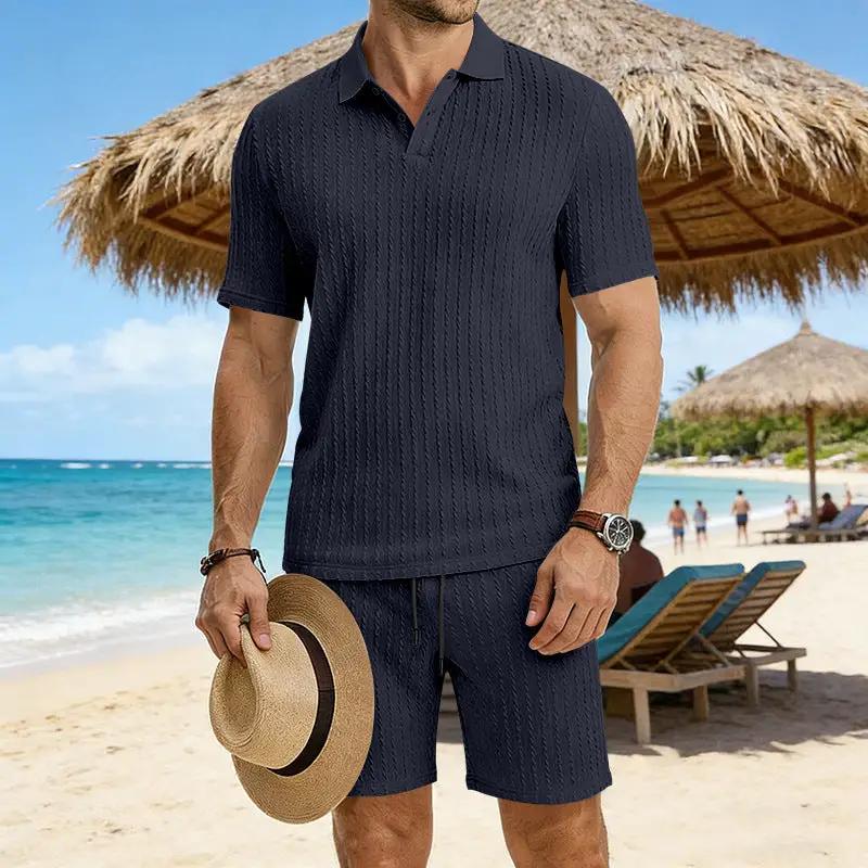 Men's Stretch Jacquard Textured Suit by GJG Denim