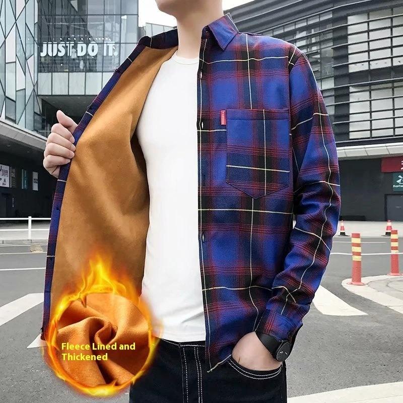Men's Warm Thickened Slim Fit Shirt Coat by GJG Denim