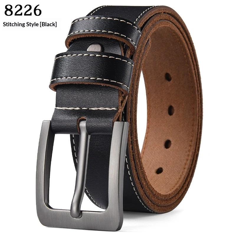 Vintage Genuine Cowhide Leather Men's Belt by GJG Denim