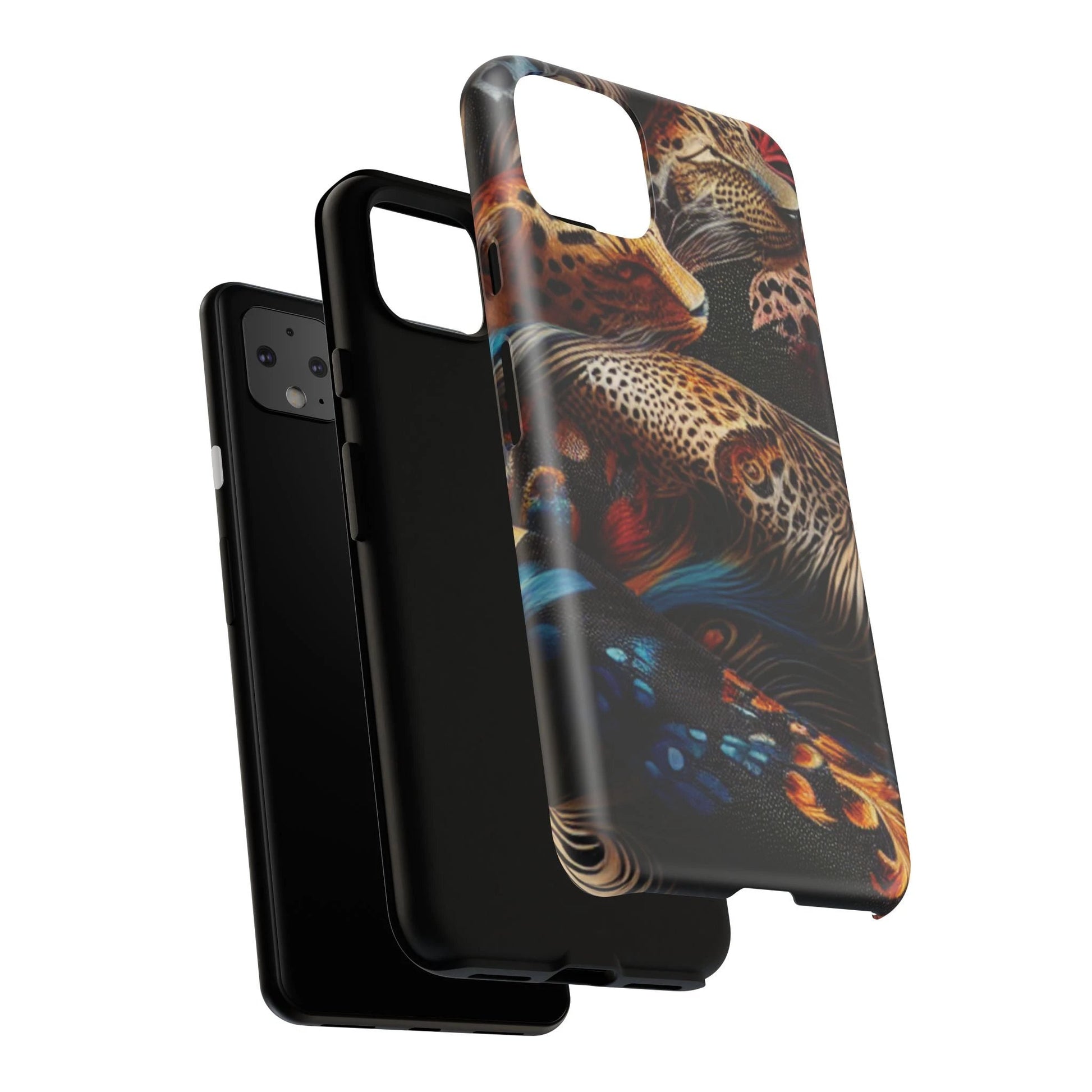 Stylish Tough Phone Case with Elegant Black and Gold Design by Printify