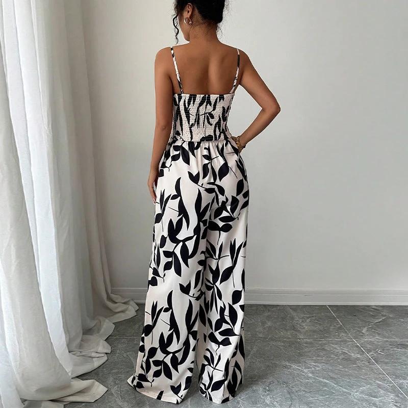 Printed Flare Leg Jumpsuit by GJG Denim