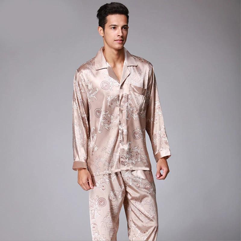 Men's Long Sleeve Pants Pajamas Set by GJG Denim