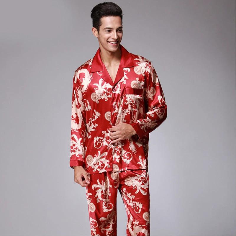 Men's Long Sleeve Pants Pajamas Set by GJG Denim