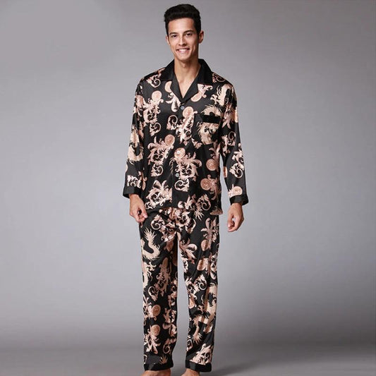 Men's Long Sleeve Pants Pajamas Set by GJG Denim