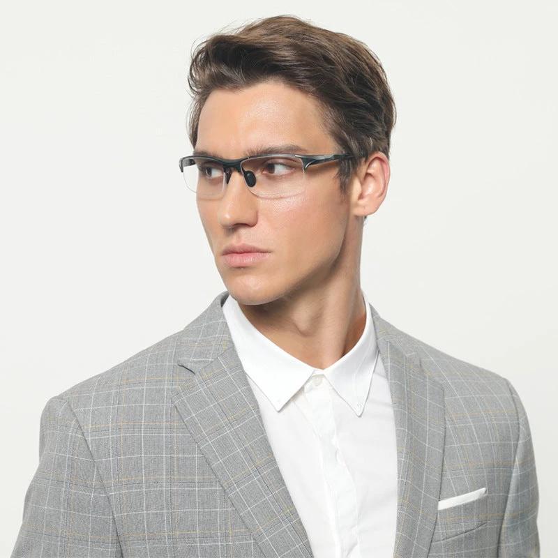 Men's Sports Plain Half-frame Optical Glasses by GJG Denim