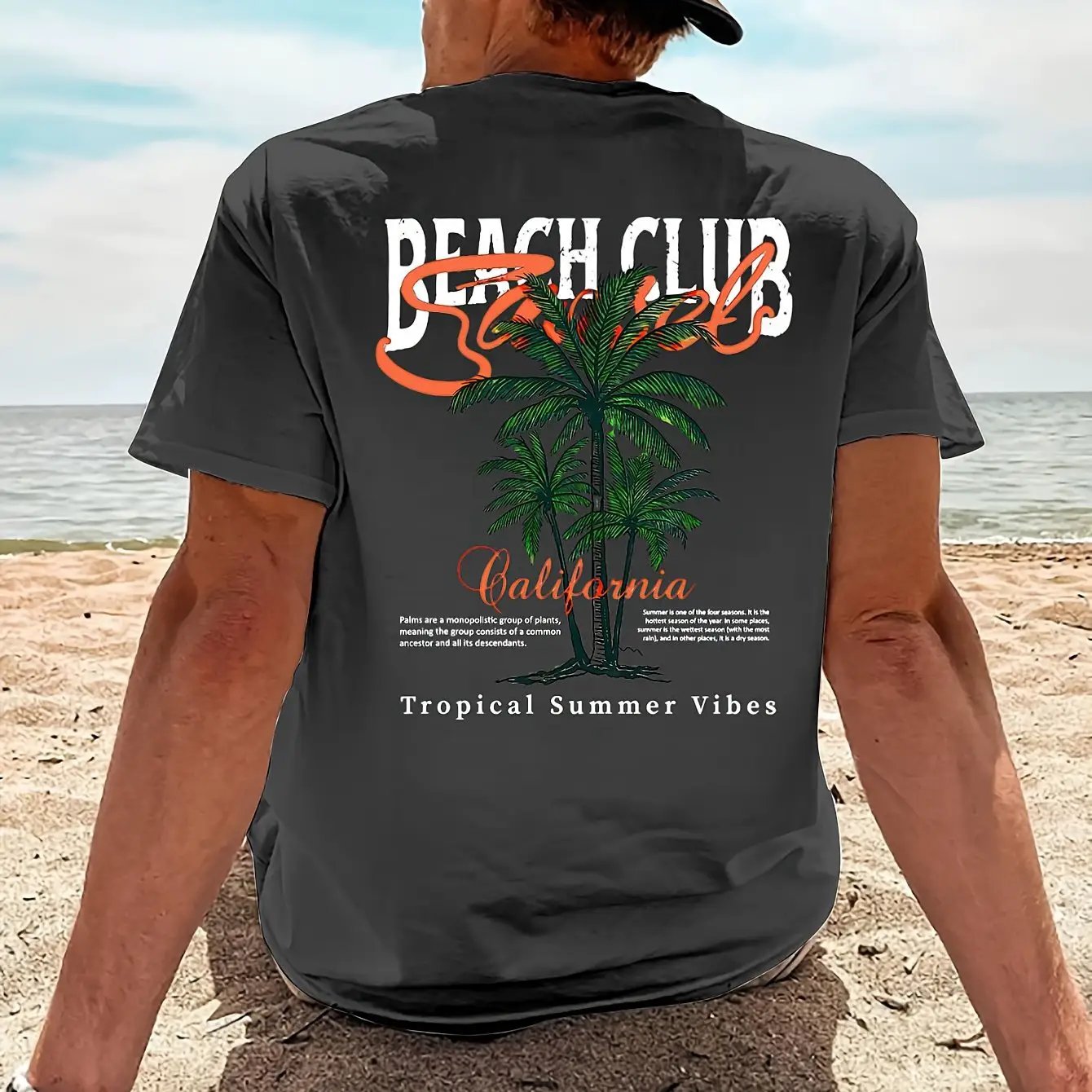 Beach Club Pattern Printed Men's T-shirt by GJG Denim
