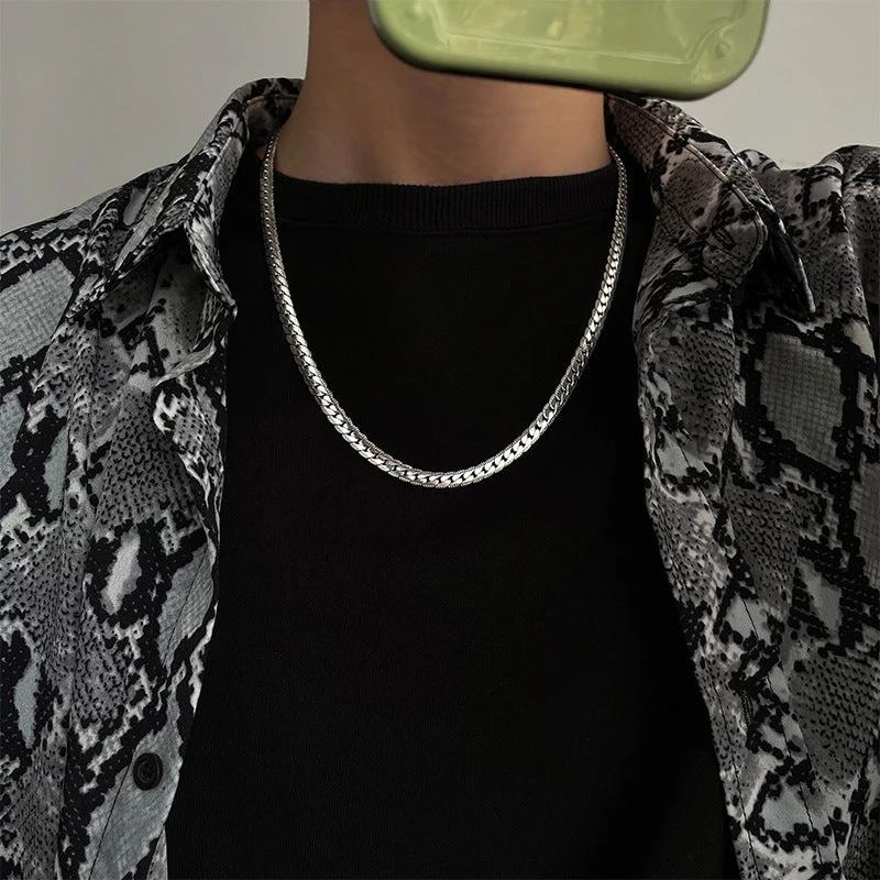 Men's Titanium Steel Encryption Embossed Chain by GJG Denim