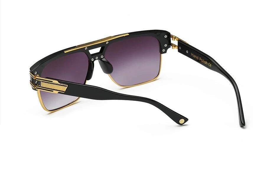 Men's Square Retro Colorful Reflective Sunglasses by GJG Denim