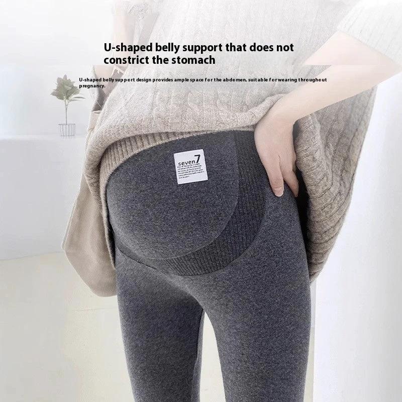 Not Tight Belly Casual Leggings High Elastic Maternity Belly Support Pants by GJG Denim