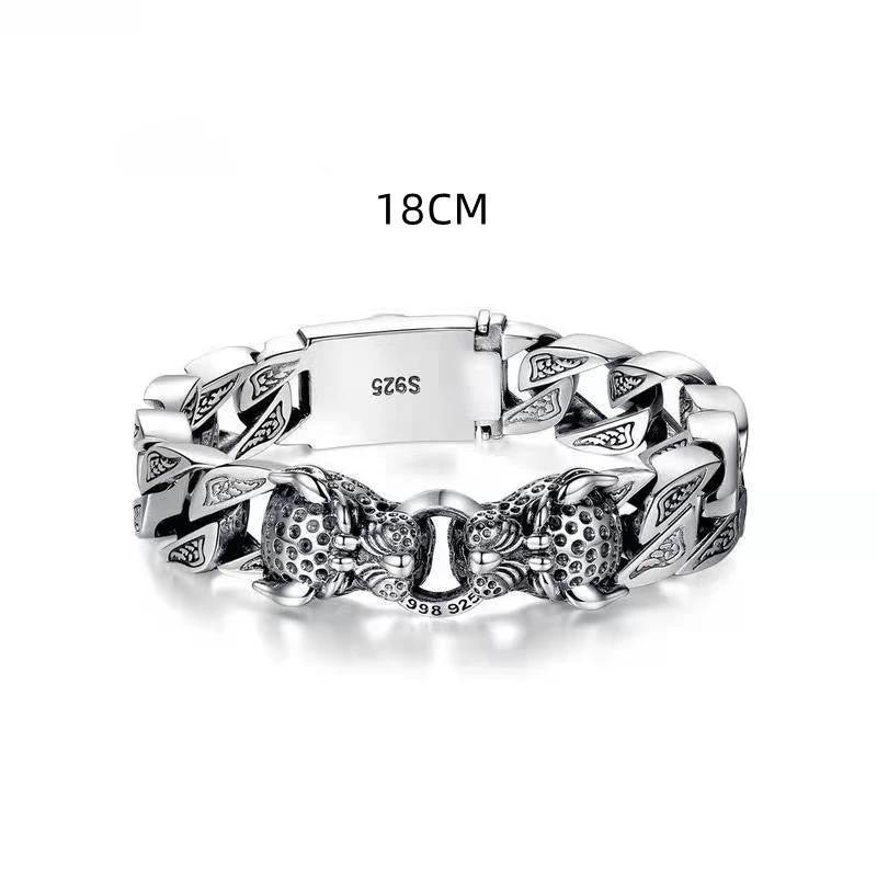 Double Leopard Head Bracelet For Men by GJG Denim